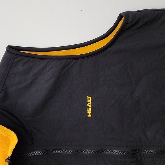 HEAD Women's Reversible Zip Up Vest Black  Yellow Fleece Pockets Size XL - Picture 11 of 14